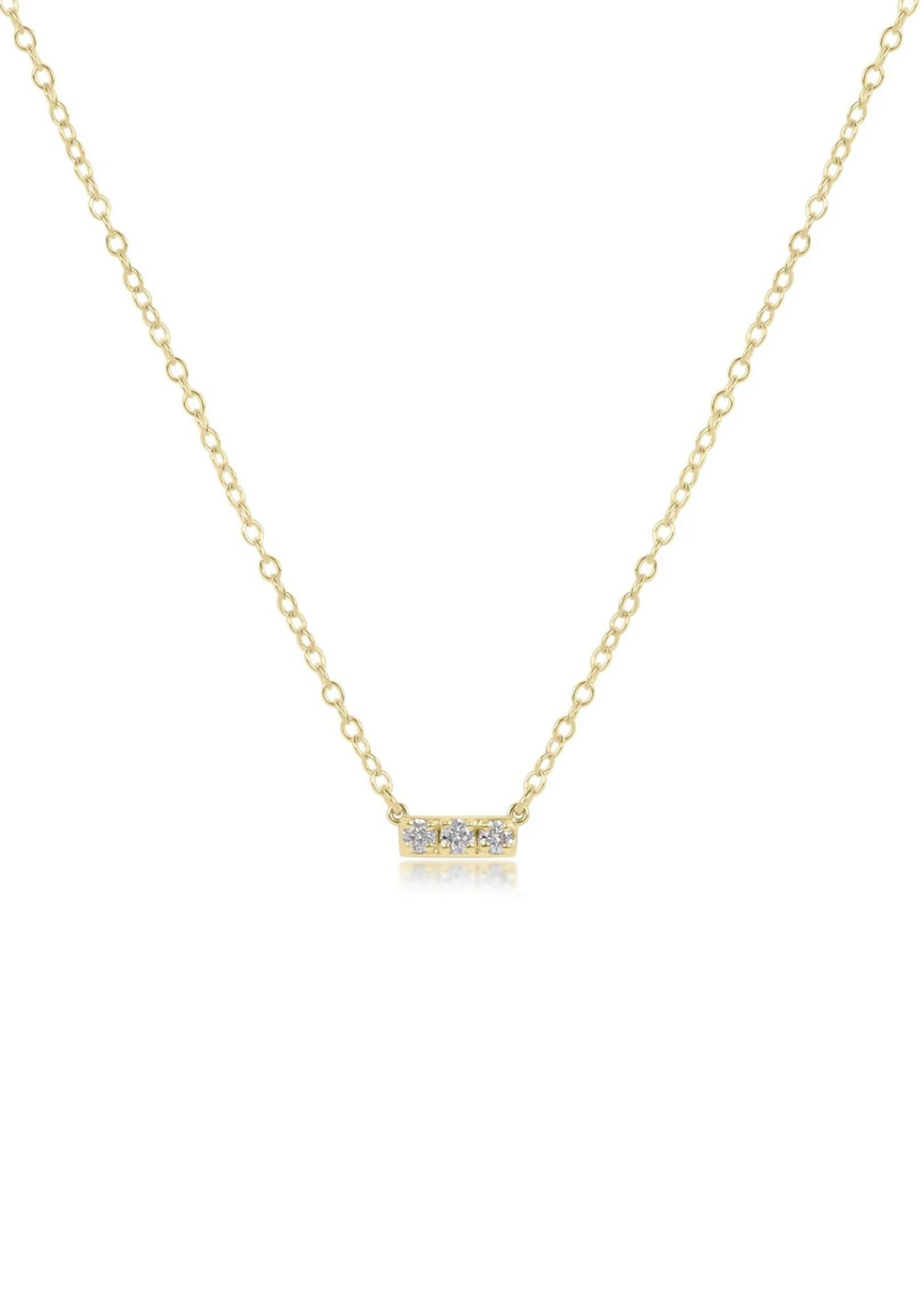 14kt Gold and Diamond Significance Bar Necklace - Three