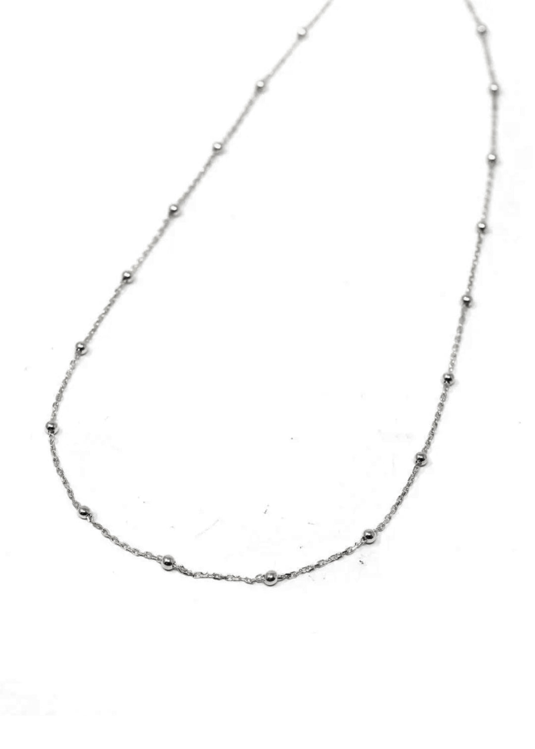 Baby Ball Chain 16" Necklace - Silver