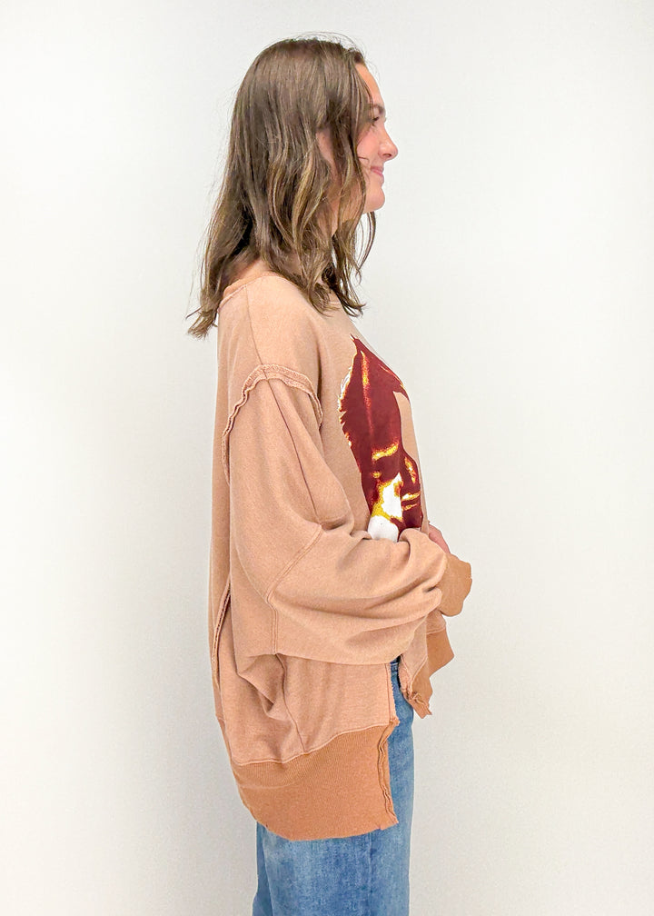 Free People Graphic Camden Pullover - Mirrored Horses