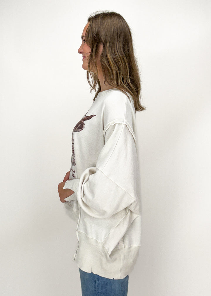 Free People Graphic Camden Pullover - Highland Cow Combo