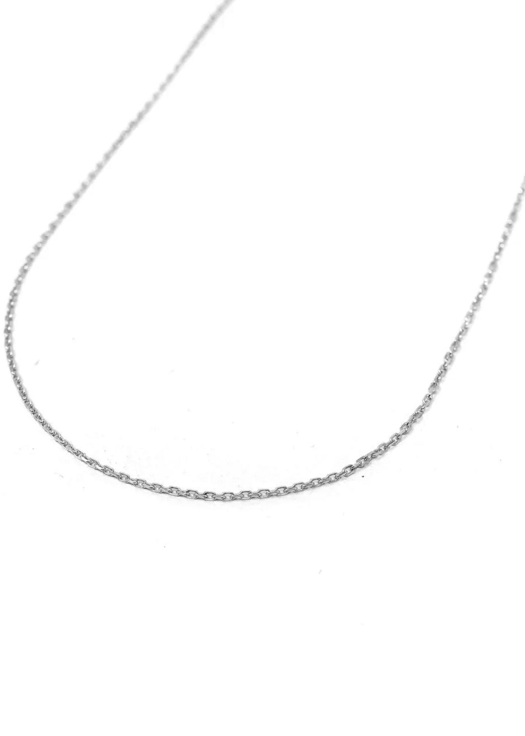 Skinny Cable Chain Necklace - Silver