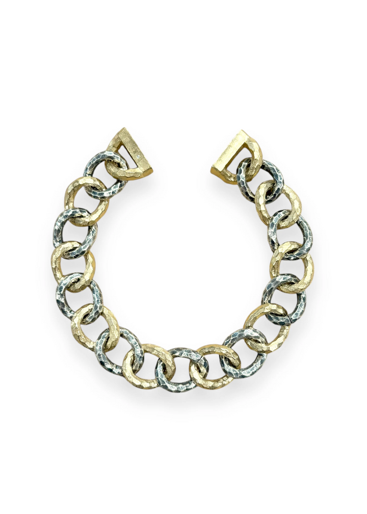 Women's two tone gold and silver link bracelet