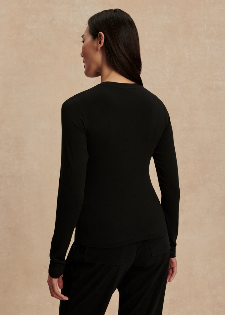 Varley Edna Long Sleeve Fitted Tee - Black