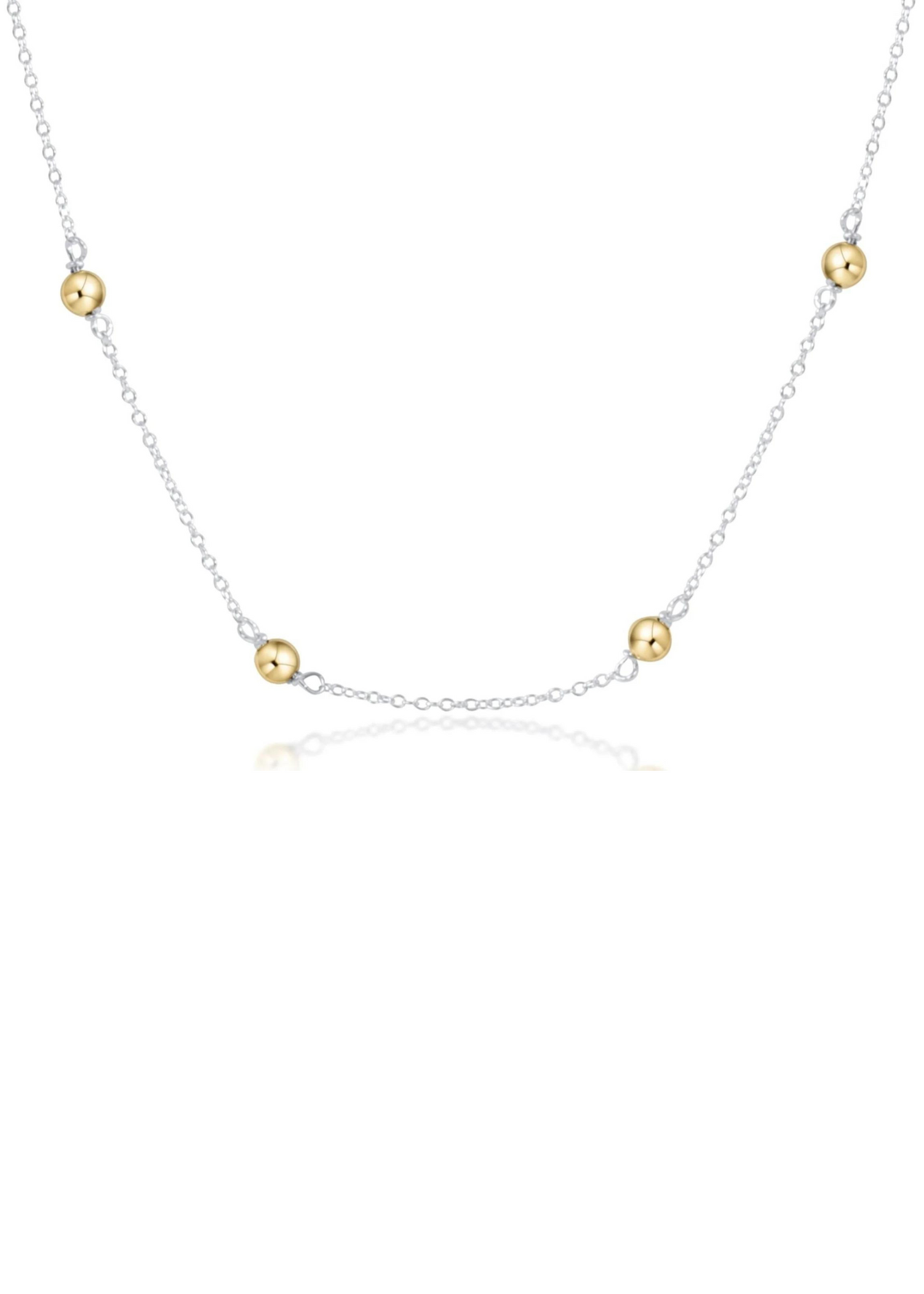 17" Choker Simplicity Chain Sterling Mixed Metal - Classic 4mm Gold
