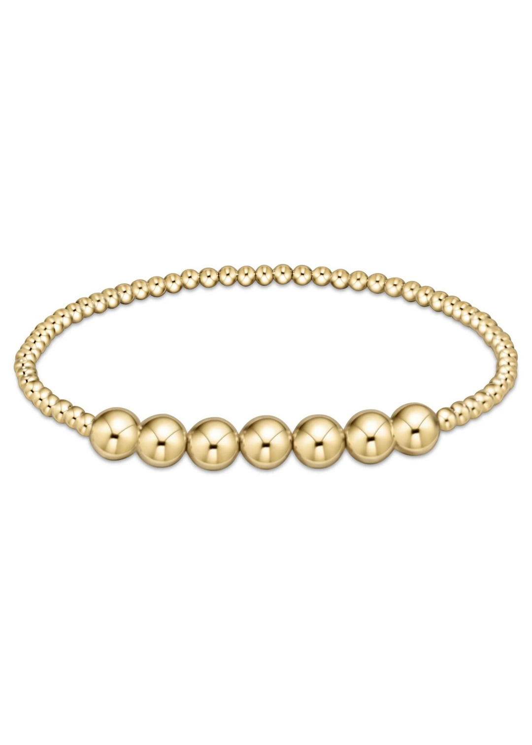 Classic Gold Beaded Bliss 3mm Bead Bracelet - 6mm Gold