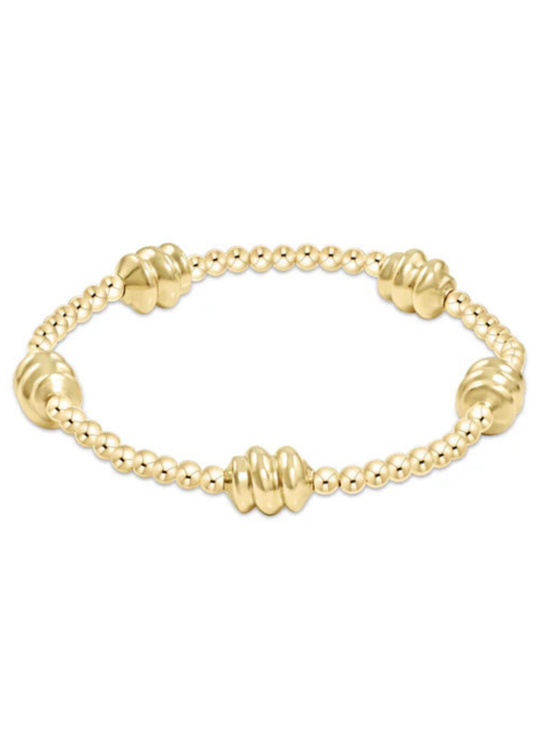 gold bead bracelet with 5 spiral accent beads
