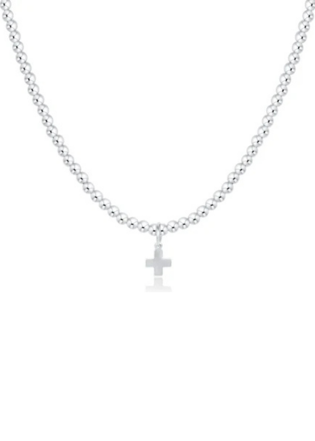 enewton Design 15" Choker Classic Sterling 3mm Bead - Signature Cross Sterling Charm