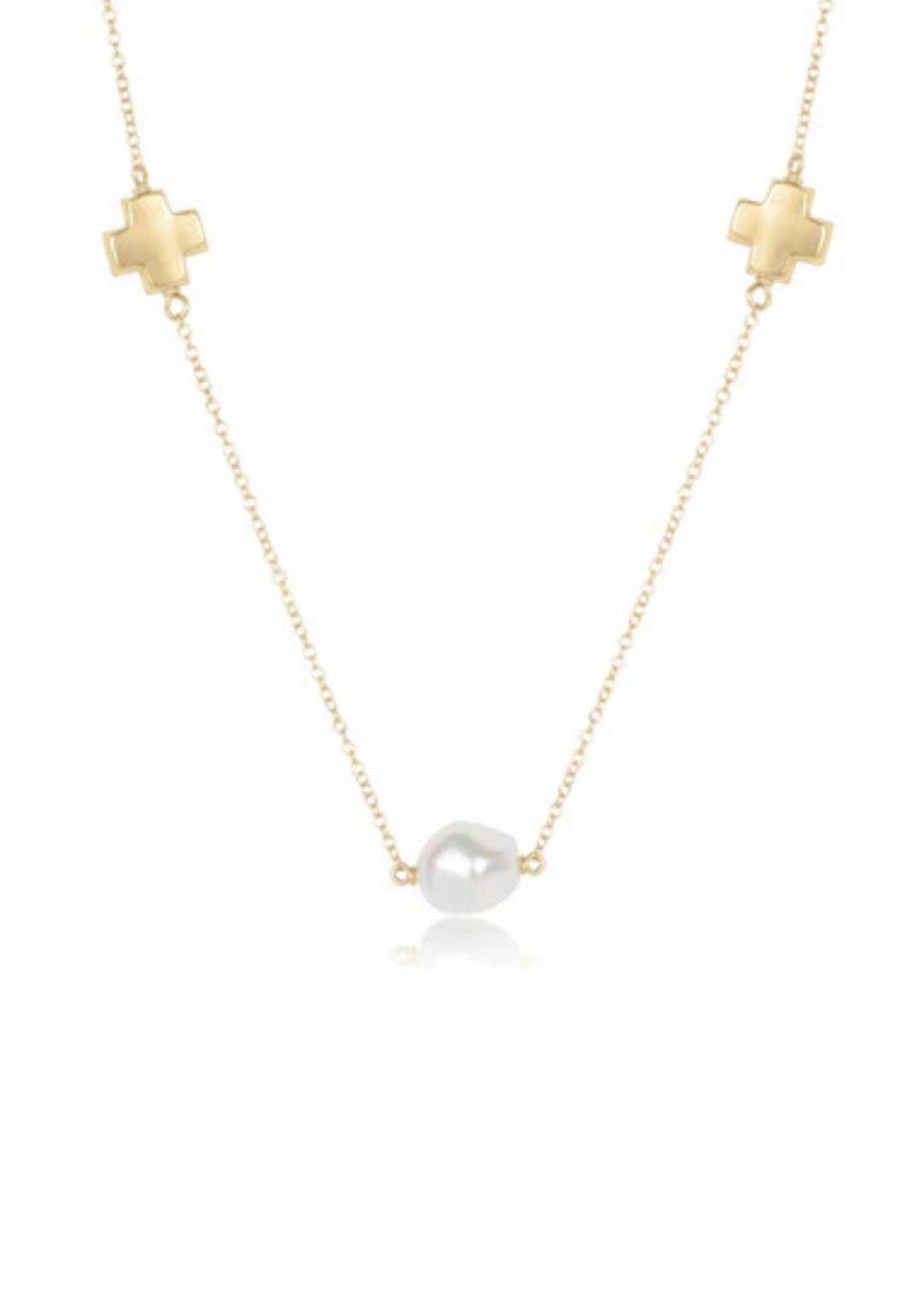 enewton designs 15" Choker Signature Cross Admire Simplicity Chain Gold - Pearl
