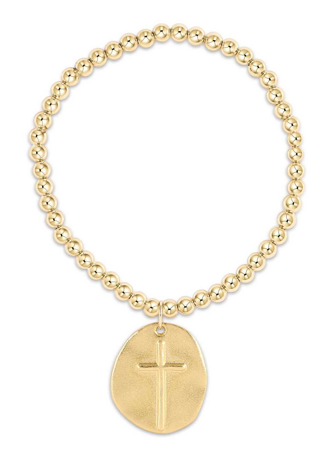 Classic Gold 4mm Bead Bracelet - Inspire Gold Charm