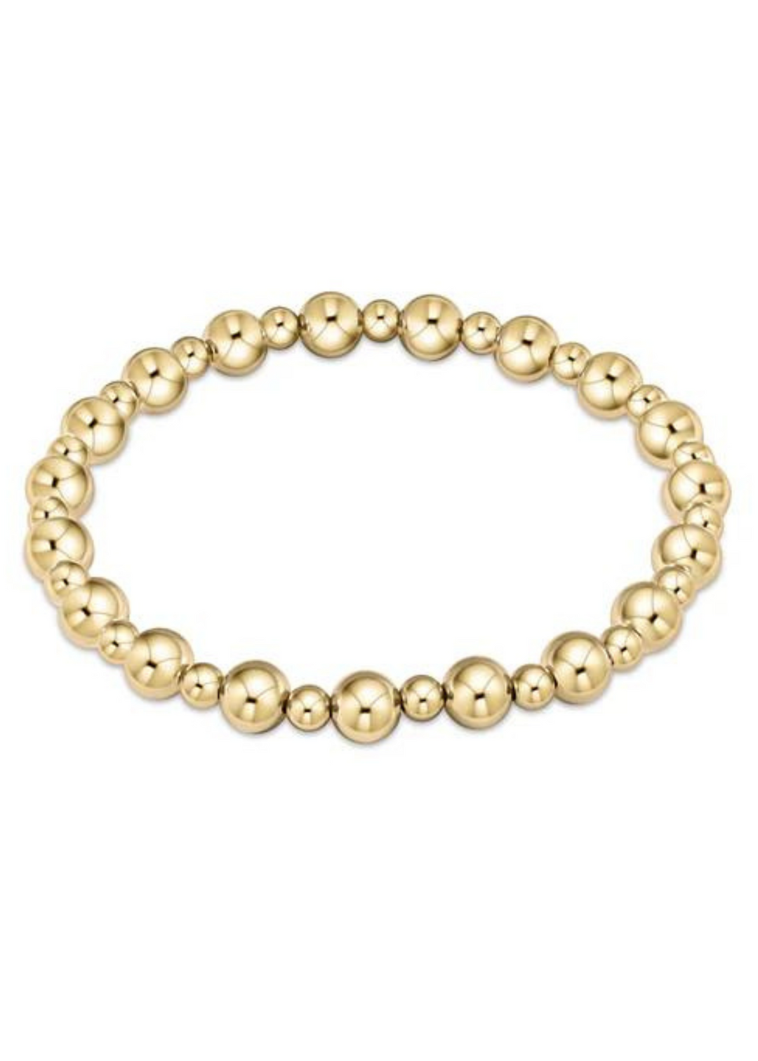Classic Grateful Pattern 6mm Bead Bracelet - Gold (enewton extends)