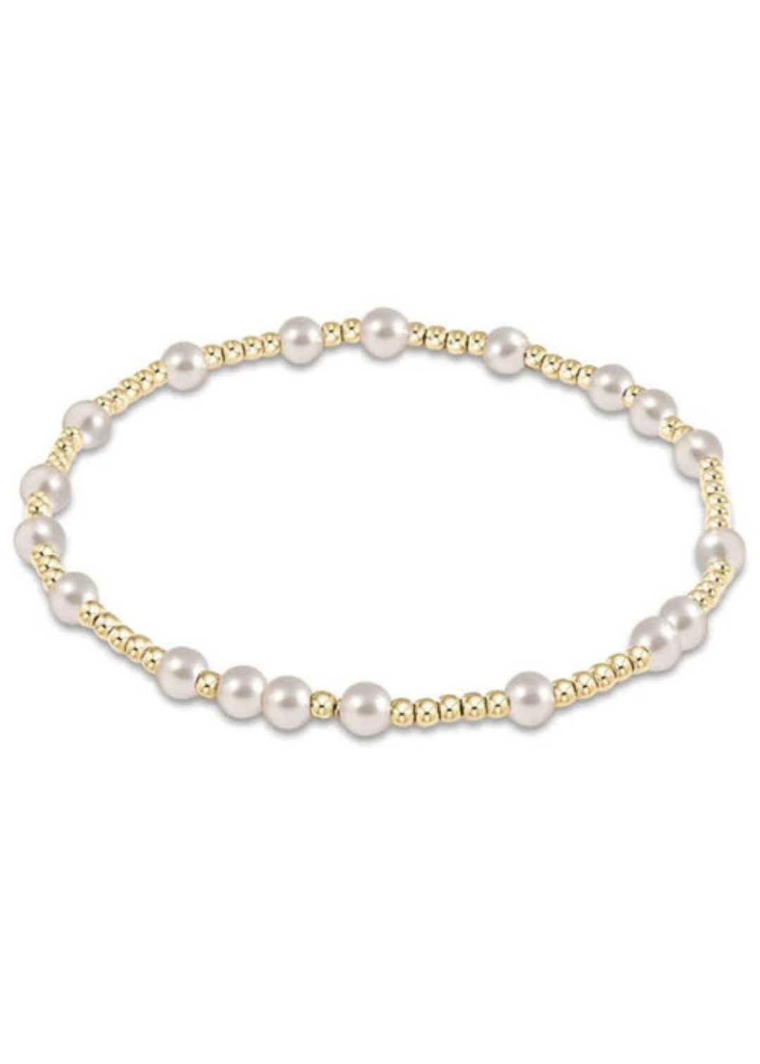 egirl Hope Unwritten 4mm Bead Bracelet - Pearl (little girl sized)