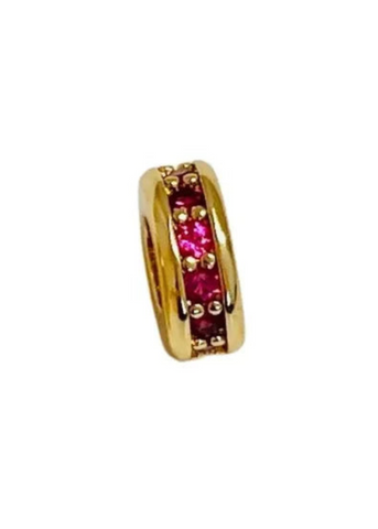 Allison Avery  Spacer Bead - Gold/Ruby