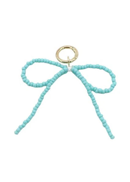 Charleston Bow Charm - Blue Beads