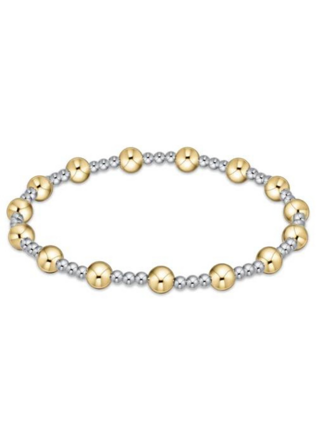 Classic Sincerity Pattern 5mm Bead Bracelet - Mixed Metal