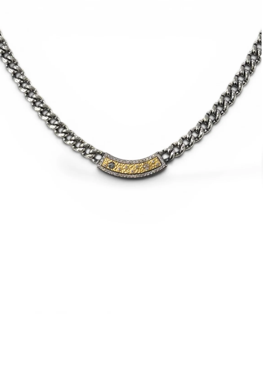 Tat2 Designs Vintage Silver Soleil ID Necklace