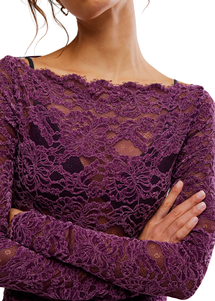 Free People Raising Eyebrows Lace Top