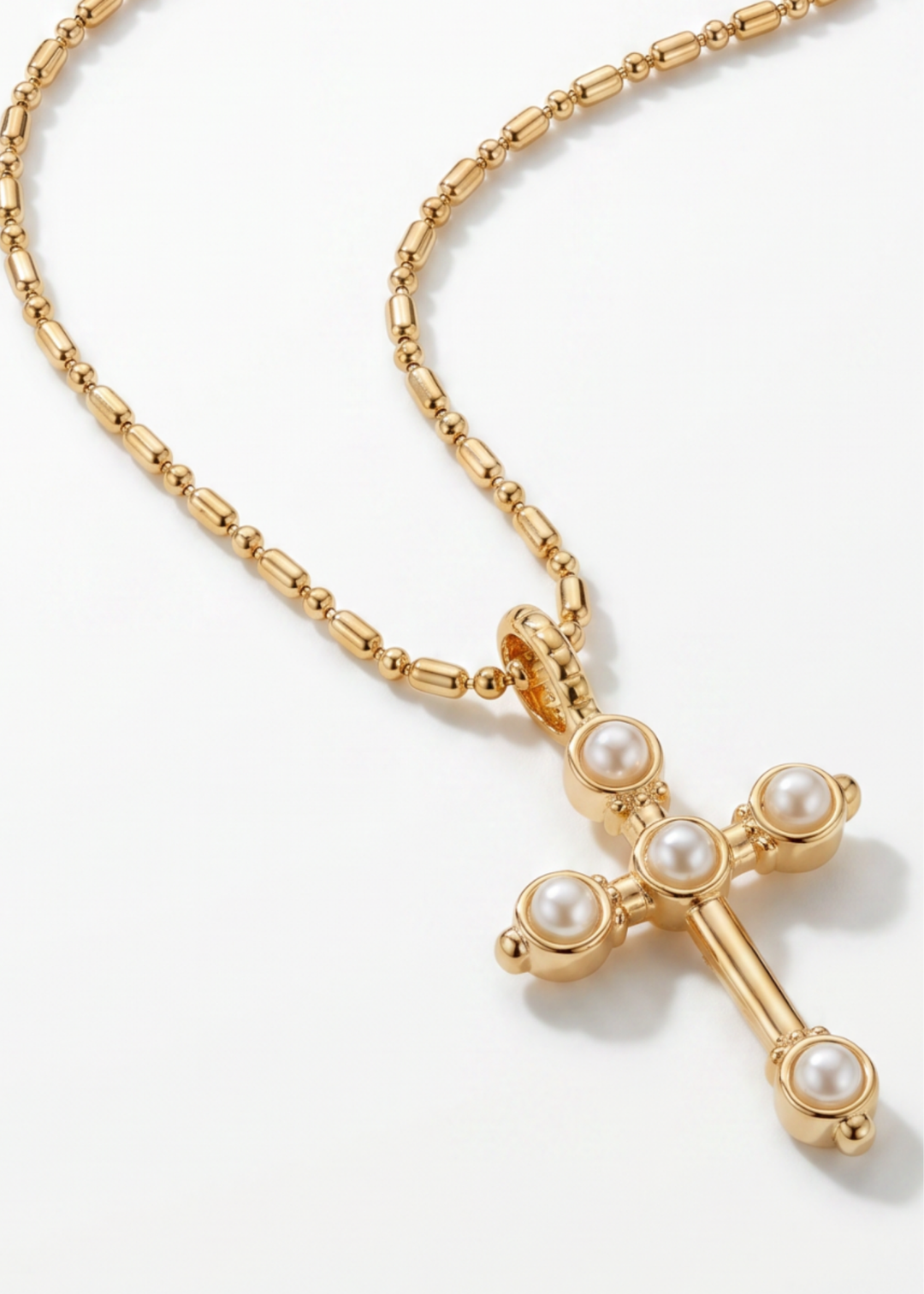 Joy Dravecky Bezel Stone Cross Necklace