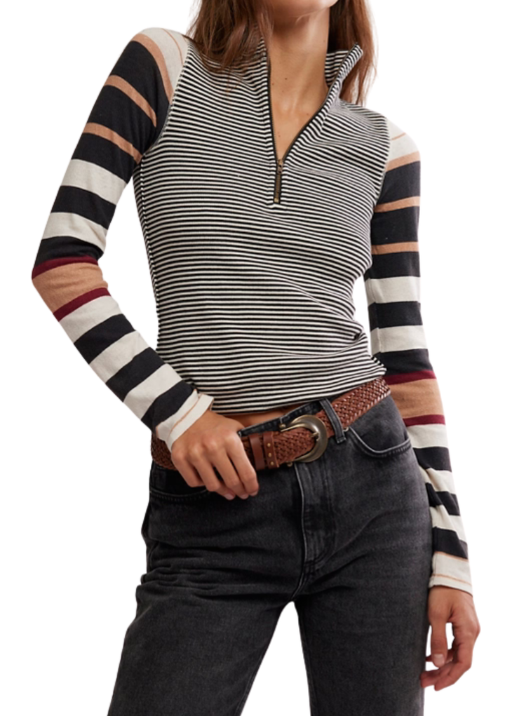 Free People Avery Zip Up Top