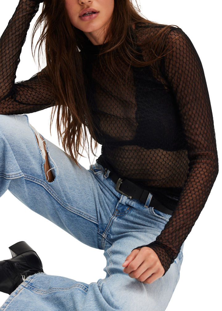 Free People Minding My Business Top - Black
