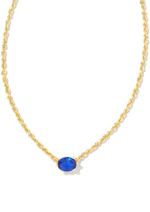 Cailin Crystal Pendant Necklace - Gold/Blue Crystal