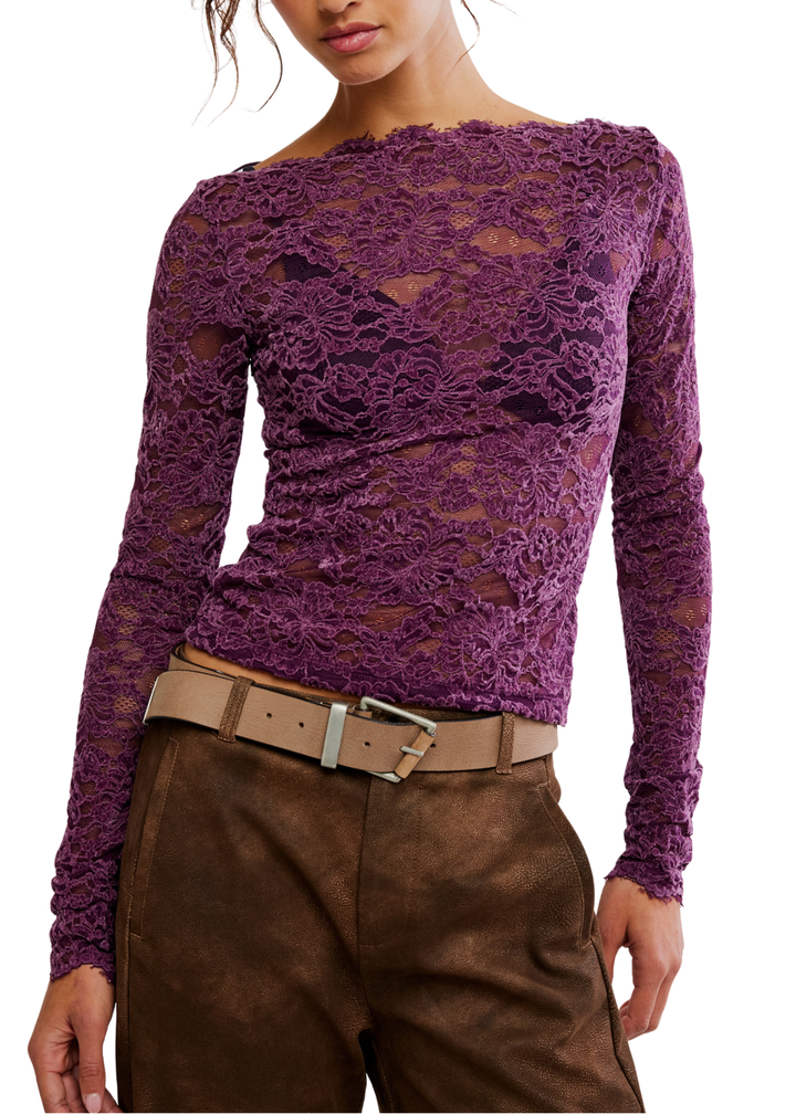 Free People Raising Eyebrows Lace Top