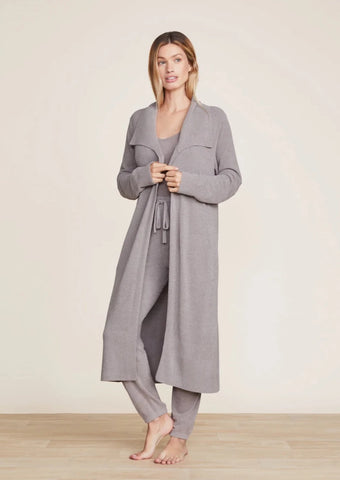 CozyChic Ultra Lite Wide Collar Long Cardi - Pewter