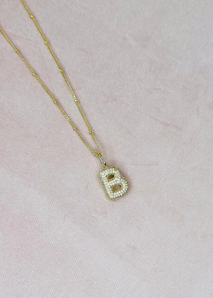 Bubble Letter Initial Charm
