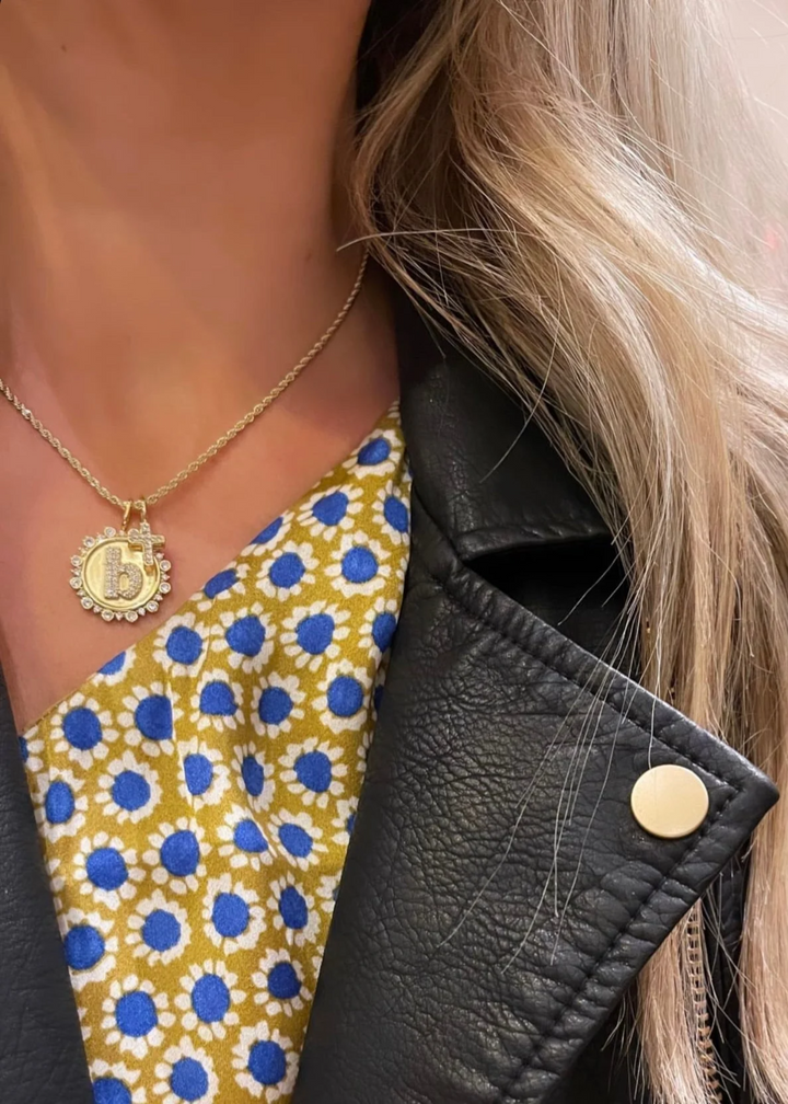 Crystal Cross Charm - Gold