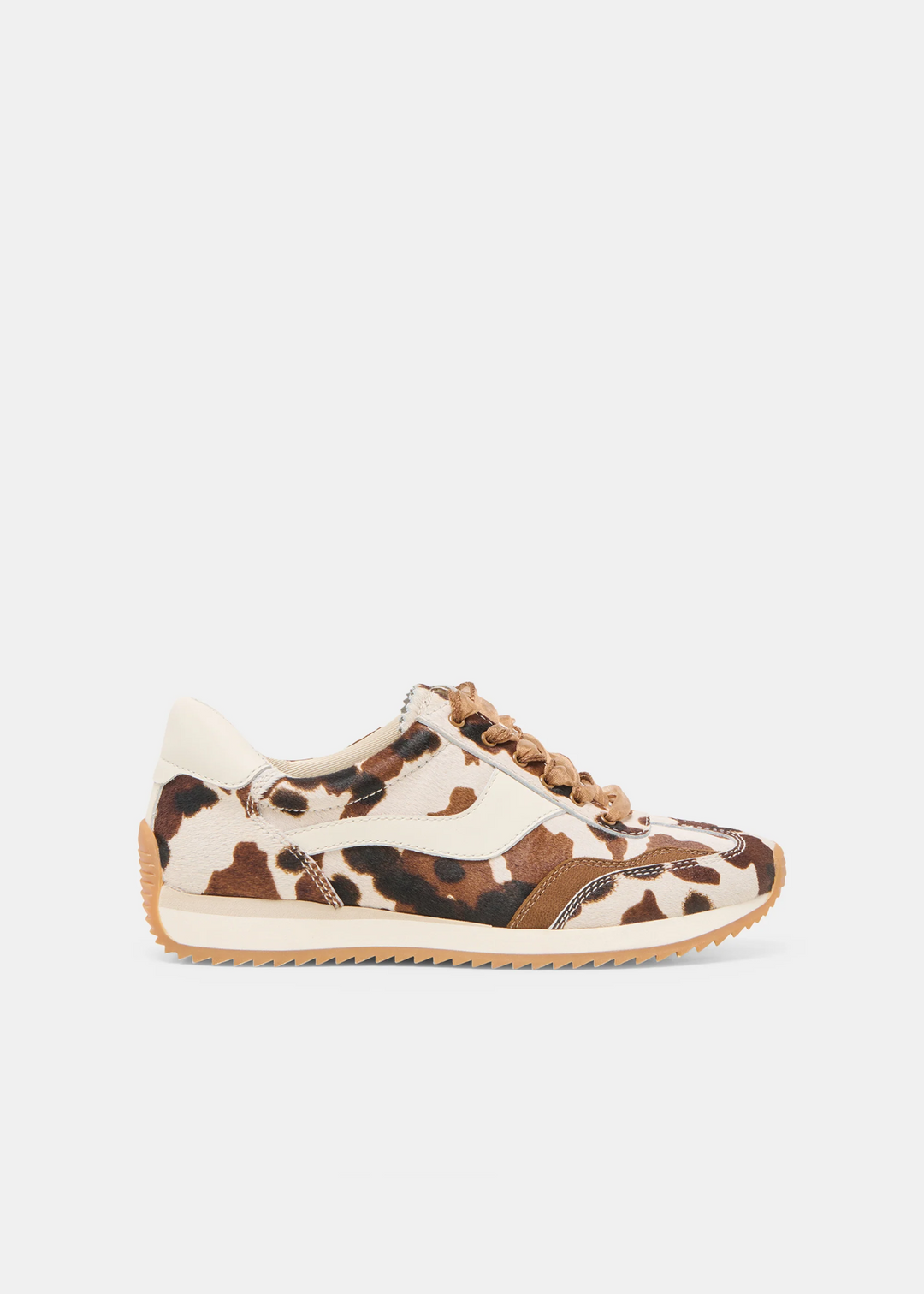 Women's Dolce Vita sneakers in a cocoa taurus calf hair pattern