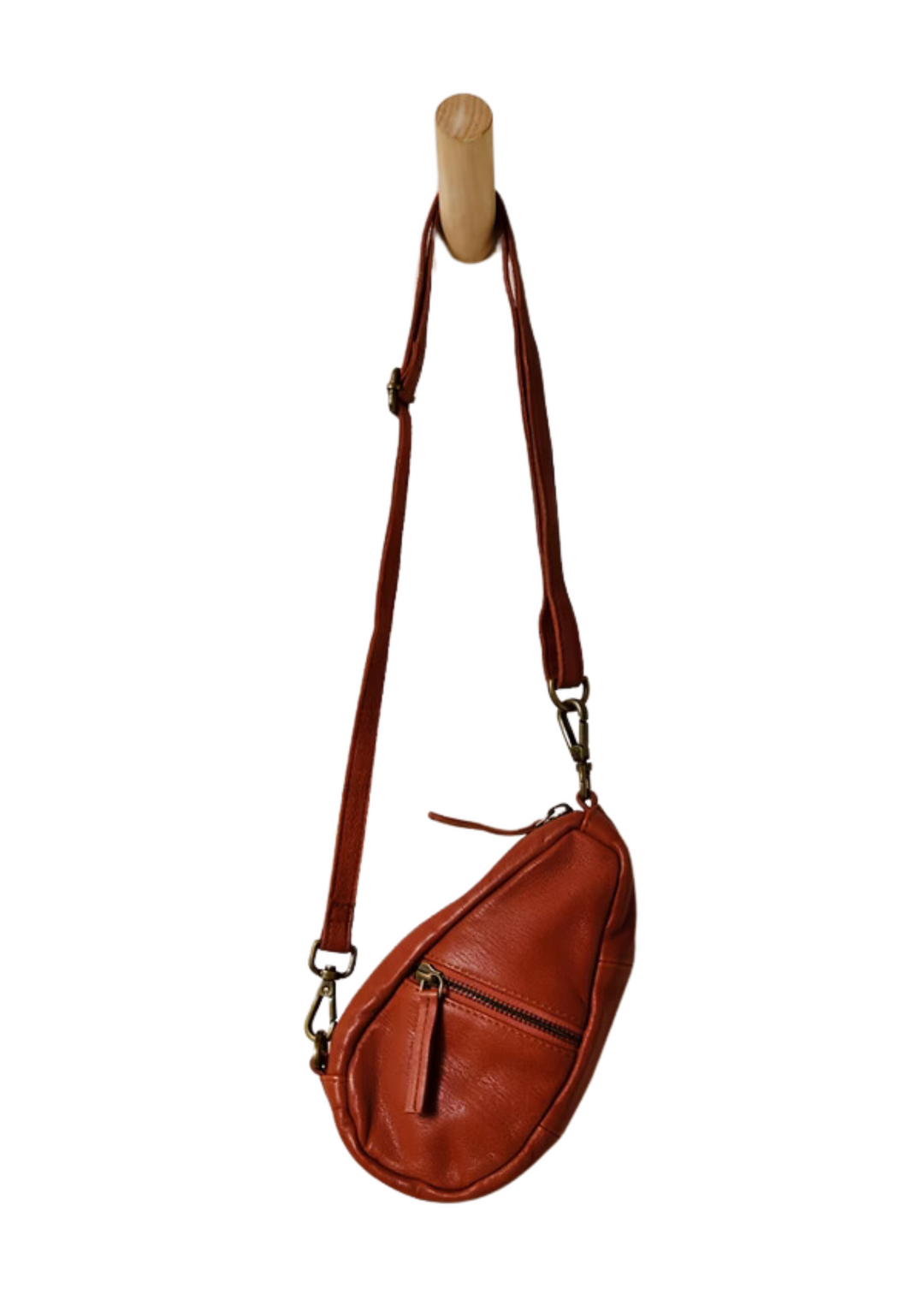 Free People terracotta burn orange leather crossbody purse