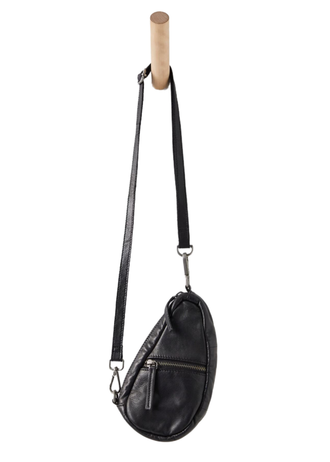 Free People black leather crossbody purse