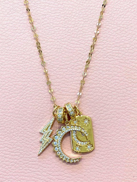 Allison Avery Moon and Stars Charm - Gold