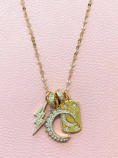 Moon and Stars Charm - Gold