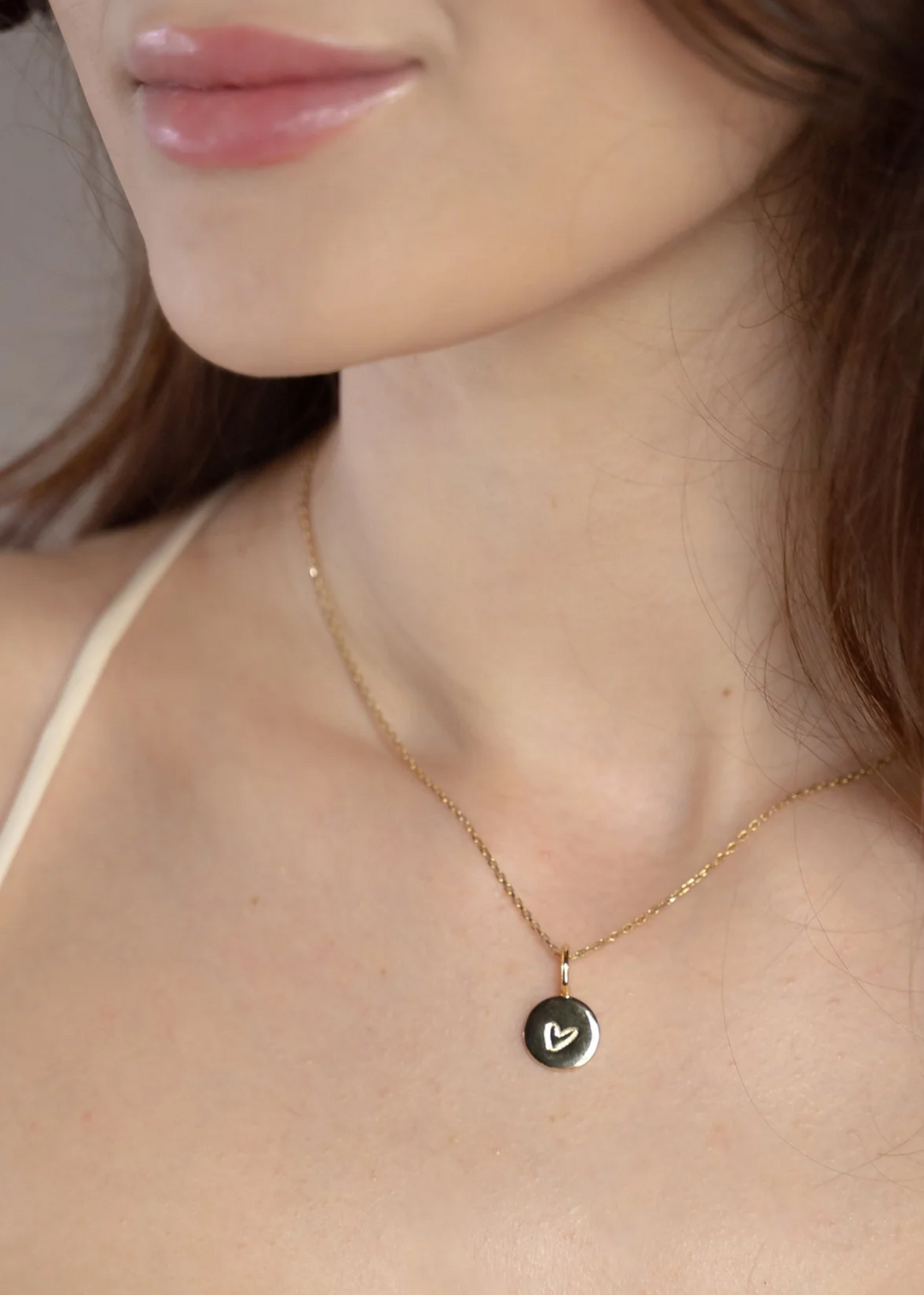 Engraved Heart Charm - Gold