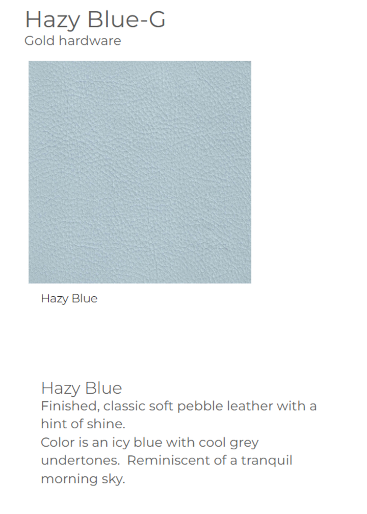 Graphic of light blue leather