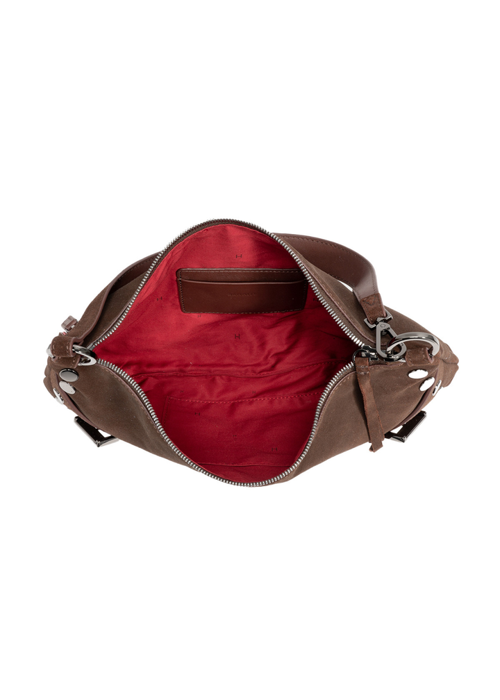 Hammitt Kyle Medium Handbag - Belted Suede/Gunmetal