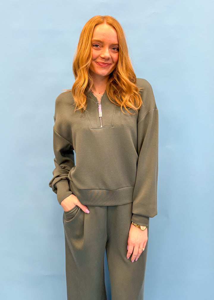 Varley Davidson Sweatshirt - Dark Forest