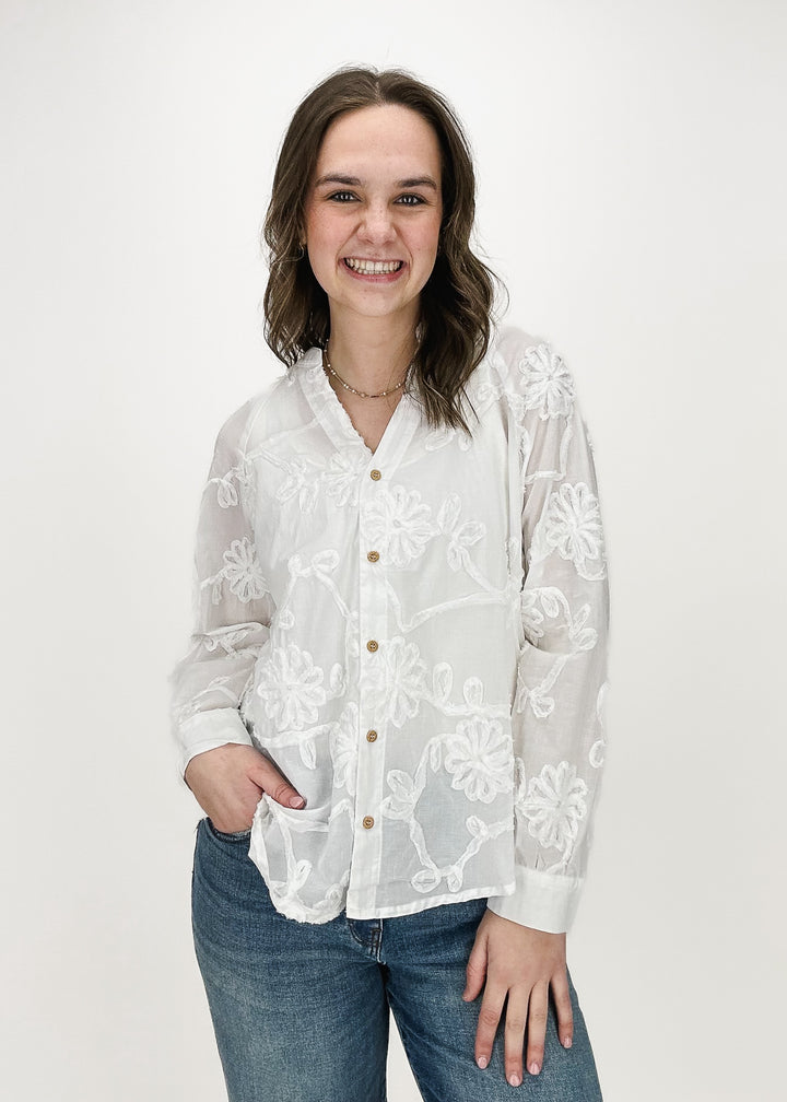 Alea Embroidered Button Down