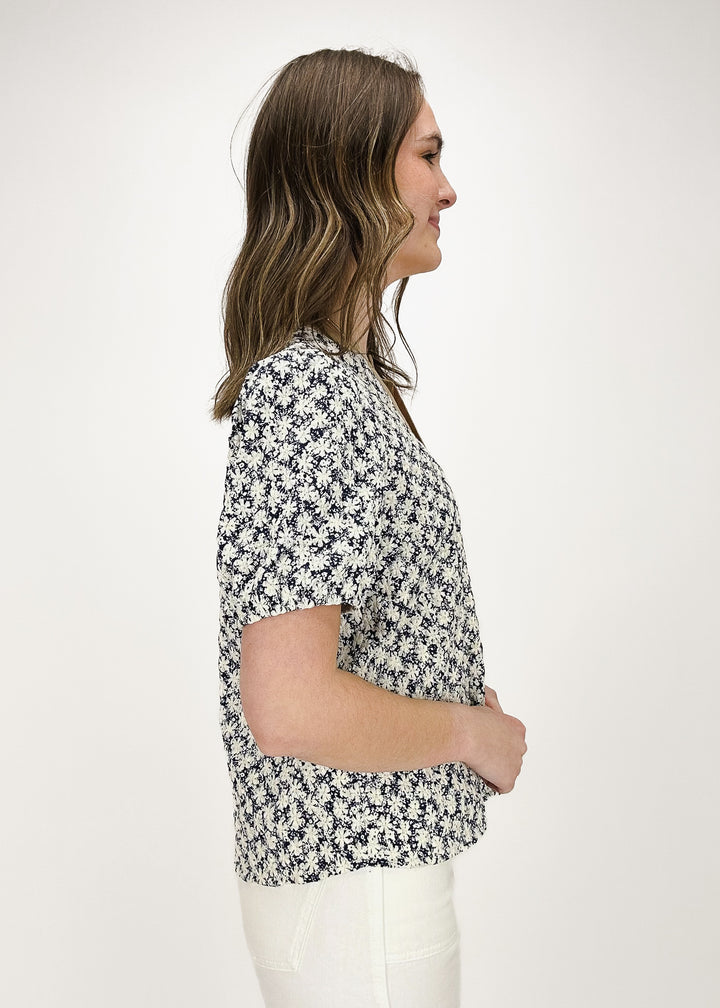 Penny Floral Top - Navy