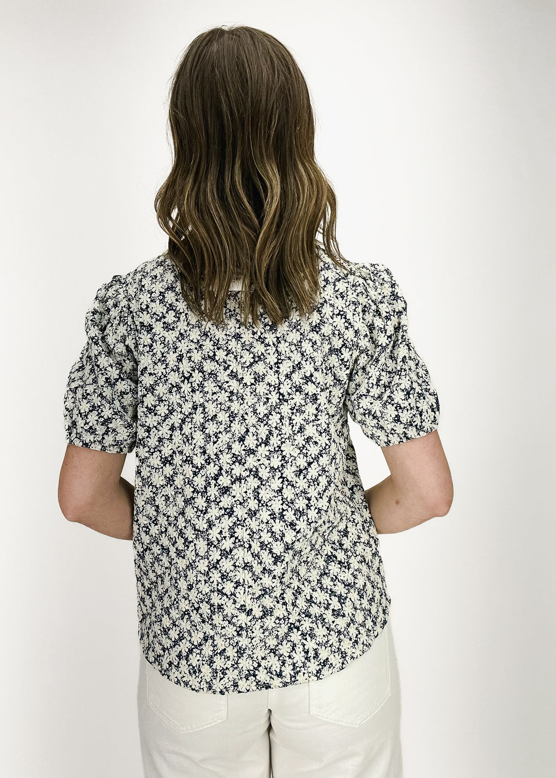 Penny Floral Top - Navy