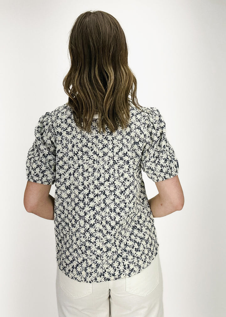 Penny Floral Top - Navy