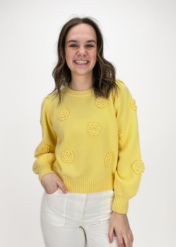Daisy Puff Sleeve Sweater