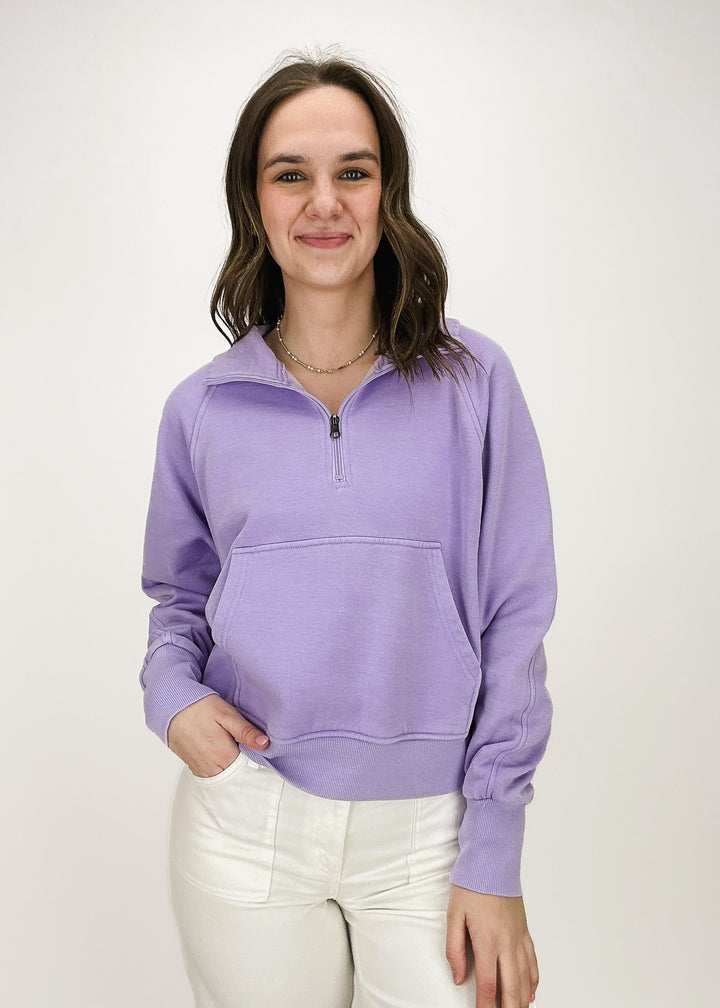 Molly Quarter Zip Sweatshirt - Lavender