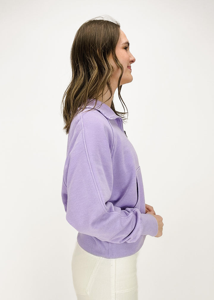 Molly Quarter Zip Sweatshirt - Lavender