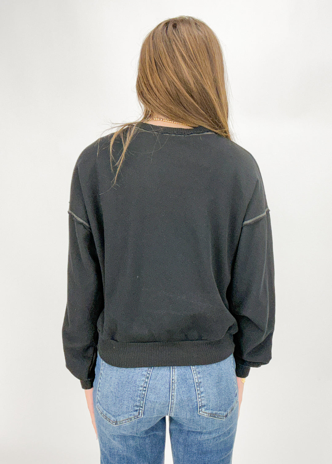 Project Social T Greene Contrast Stitch Crew Neck Sweatshirt