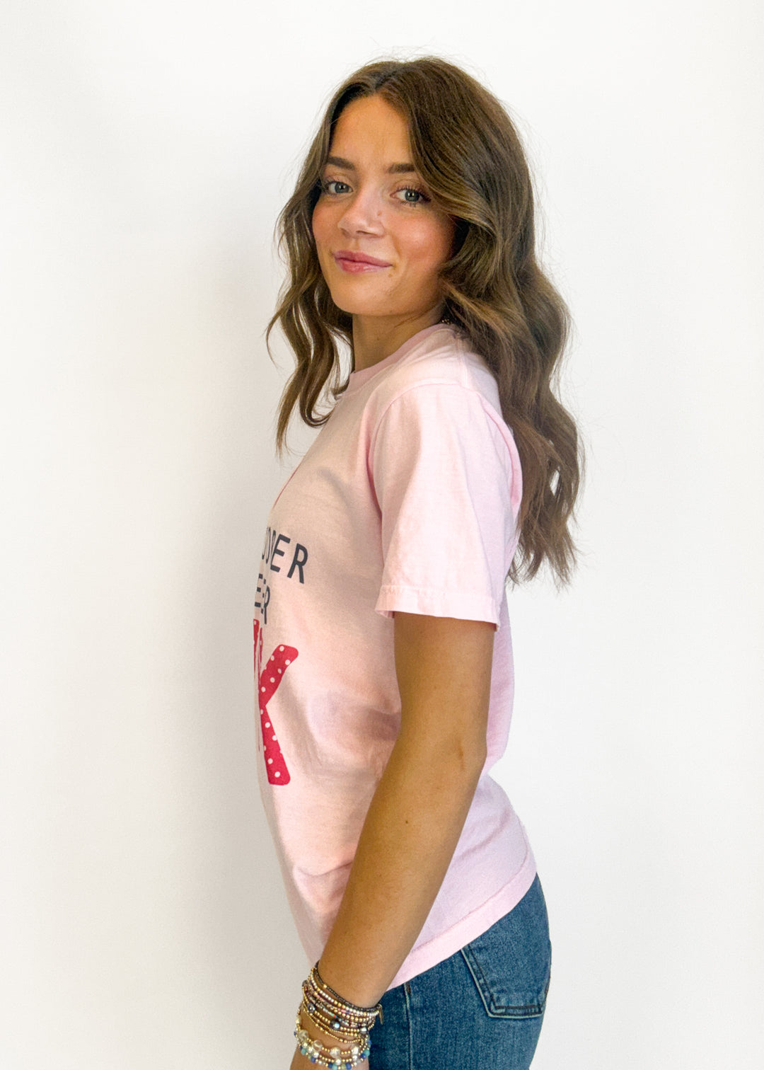 October Pink Polka Dot Graphic Tee