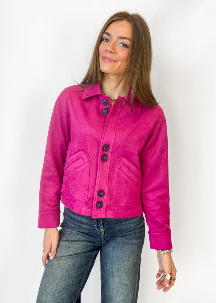 Mia Knit Jacket - Deep Fuchsia