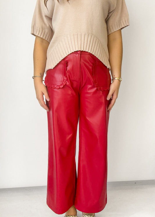 Molly Faux Leather Wide Leg Pant