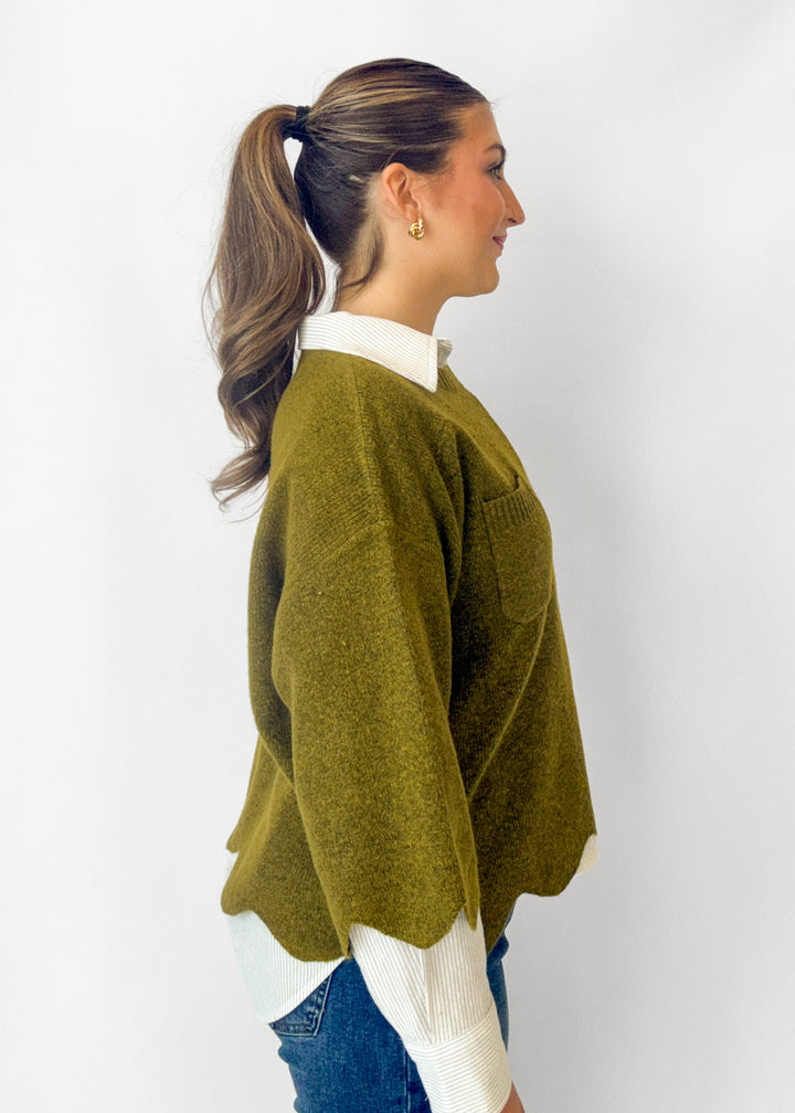 Maya Scalloped Knit Sweater