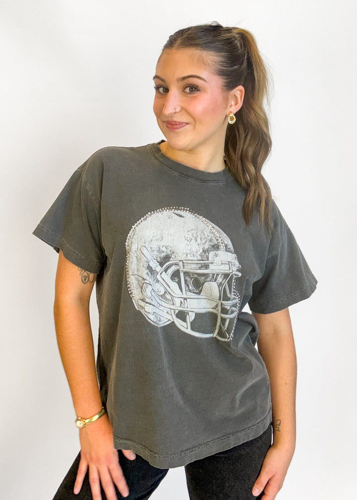 Layla Football Helmet Graphic Tee